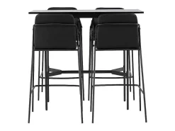 Rax Barmeubelset Bartafel Zwart En 4 Tvist Barstoelen Zwart.-Vente-unique Clearance