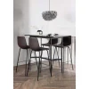 Rax Barmeubelset Bartafel Zwart En 4 Alexi Barstoelen Bruin.-Vente-unique Online