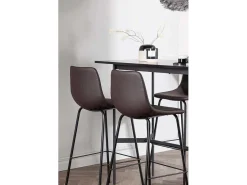 Rax Barmeubelset Bartafel Zwart En 4 Alexi Barstoelen Bruin.-Vente-unique Online