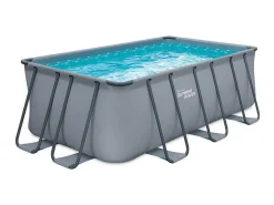 Rechthoekig Buisvormig Zwembad Met Patroonfilterpomp - L396 X B213 X H122 Cm - Antraciet - Bantayan-Vente-unique Outlet