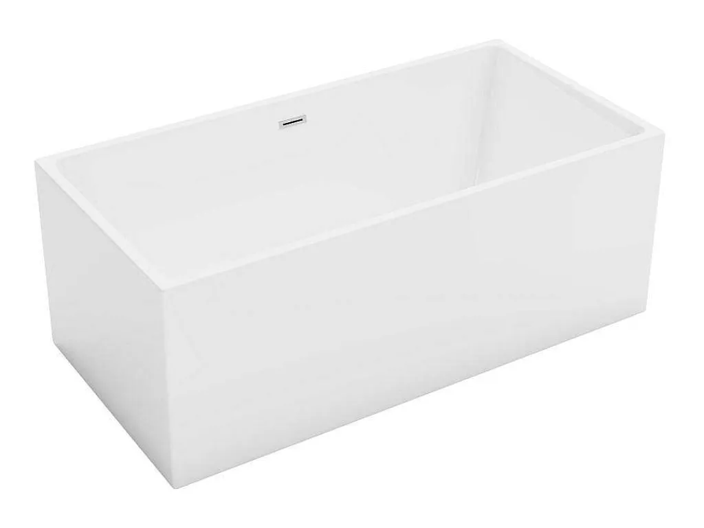Rechthoekig Halfvrijstaand Bad - 248 L - 170 X 80 X 58 Cm - Wit - Acryl - Pikaia-Shower & Design