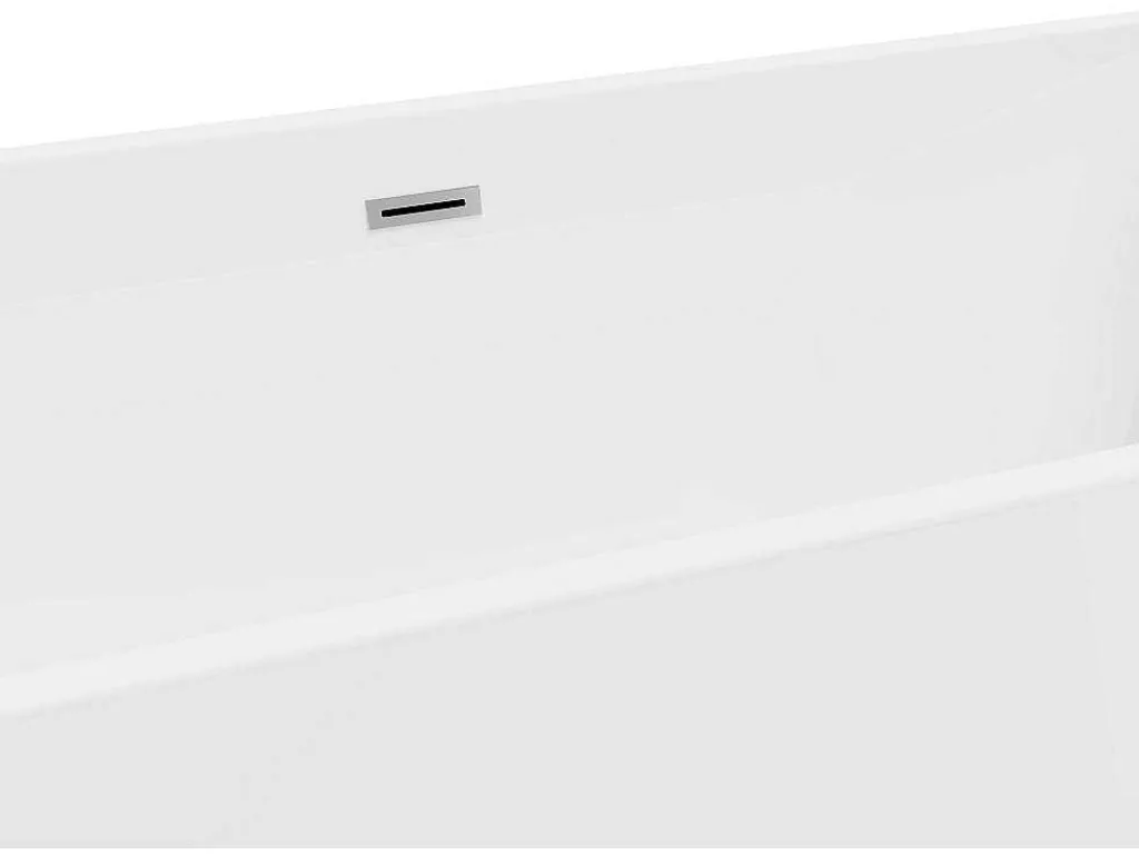 Rechthoekig Halfvrijstaand Bad - 202 L - 150 X 75 X 58 Cm - Wit - Acryl - Pikaia-Shower & Design Outlet