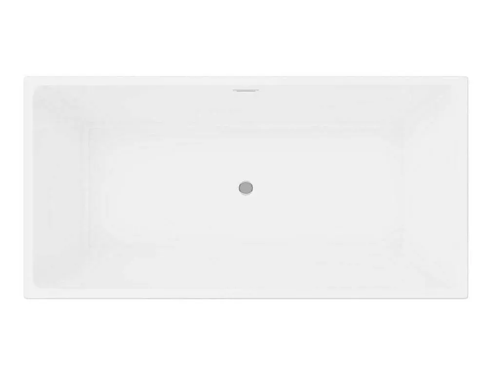 Rechthoekig Halfvrijstaand Bad - 202 L - 150 X 75 X 58 Cm - Wit - Acryl - Pikaia-Shower & Design Outlet
