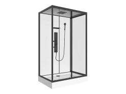 Rechthoekige Douchecabine Met Massagestralen Plaatsingsrichting Naar Keuze L120 X B80 X H215 Cm Sulipa-Shower & Design