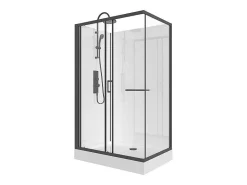 Rechthoekige Douchecabine Omkeerbare Plaatsingsrichting - Matzwart - L110 X B80 X H225 Cm Zodani-Shower & Design