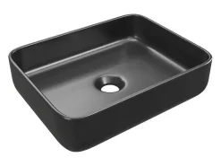 Rechthoekige Keramische Opzetwastafel - Matzwart - 50 X 39 Cm - Juniko Ii-Shower & Design Clearance
