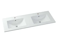 Rechthoekige Keramische Wastafel - Wit - 122 X 46,5 Cm - Motiac-Shower & Design Outlet