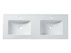Rechthoekige Keramische Wastafel - Wit - 122 X 46,5 Cm - Motiac-Shower & Design Outlet