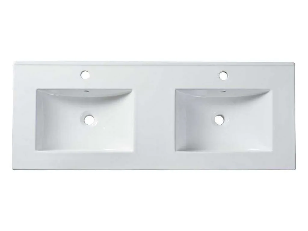 Rechthoekige Keramische Wastafel - Wit - 122 X 46,5 Cm - Motiac-Shower & Design Outlet