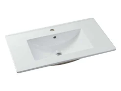 Rechthoekige Keramische Wastafel - Wit - 81 X 46,5 Cm - Motiac-Shower & Design New