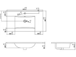 Rechthoekige Keramische Wastafel - Wit - 81 X 46,5 Cm - Motiac-Shower & Design New