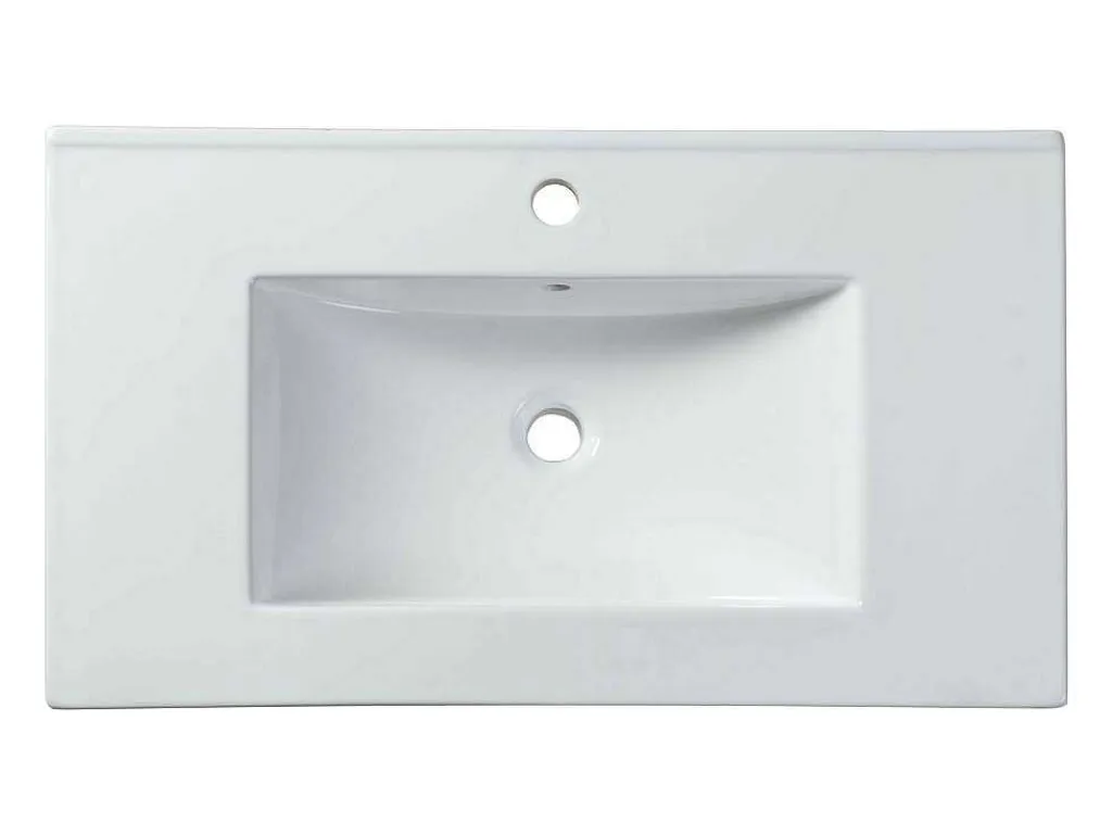 Rechthoekige Keramische Wastafel - Wit - 81 X 46,5 Cm - Motiac-Shower & Design New