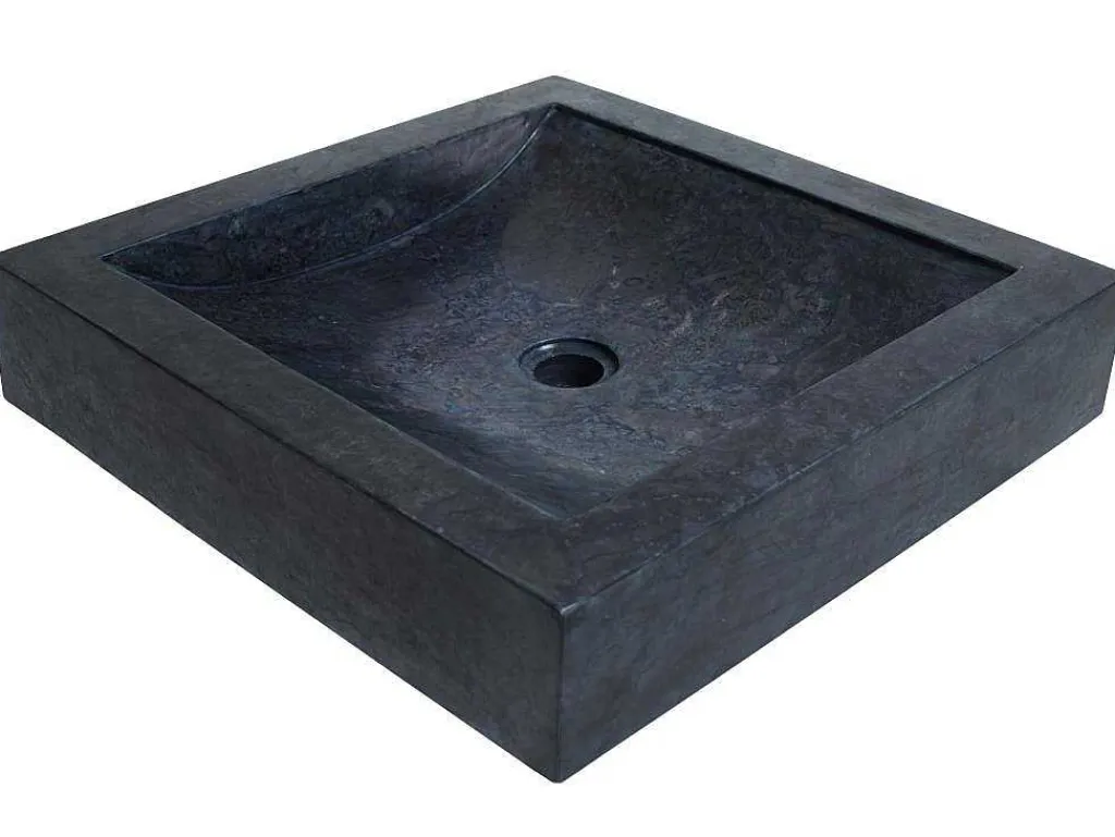 Rechthoekige Marmeren Wastafel - Zwart - 50 Cm - Sourgout-Shower & Design Online
