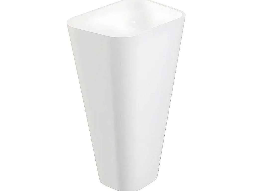 Rechthoekige Staande Wastafel Van Solid Surface - Wit - Tilicho-Shower & Design Outlet