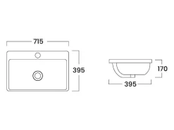 Rechthoekige Voorbouwwastafel Voor Badkamer Van Keramiek - 71,5 Cm - Wit - Yasmac Ii-Shower & Design Hot