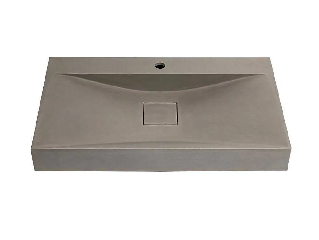 Rechthoekige Wastafel Om Te Plaatsen Van Beton - L80 X B48 Cm - Serov-Shower & Design Sale