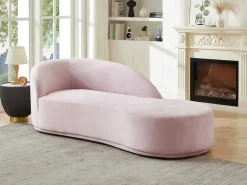 Rechtse Chaise Longue Met Bekleding In Roze Fluweel Lonigo Van-PASCAL MORABITO Clearance