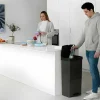 Recyclingvuilnisbak Met 3 Compartimenten - Gerecycled Plastic - 80L - Antraciet - Vanern-OZAIA New