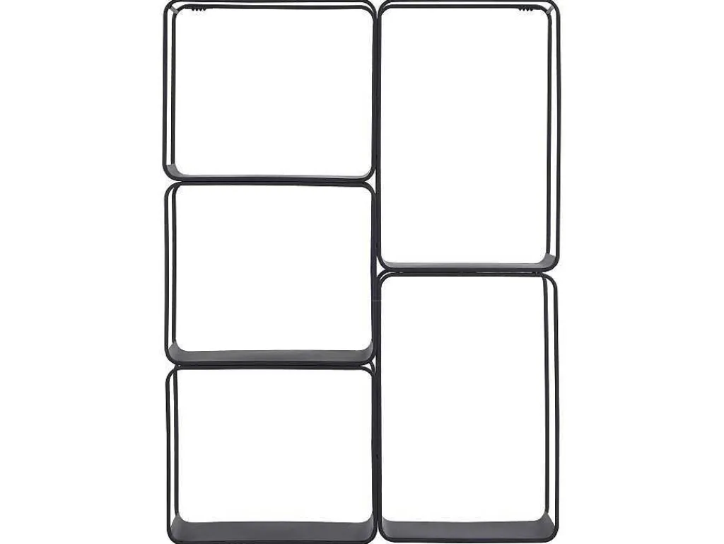 Rek - 5 Plankjes - Metaal - Zwart - Asunta-Vente-unique Hot