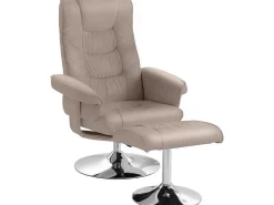 Relaxfauteuil + Kruk Cappucino-Loft24 Hot