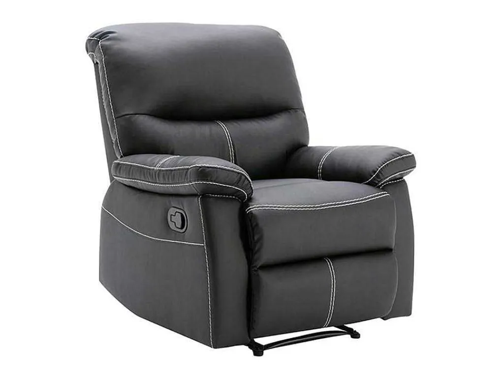 Relaxfauteuil Canby - Kunstleer - Zwart-Vente-unique Clearance