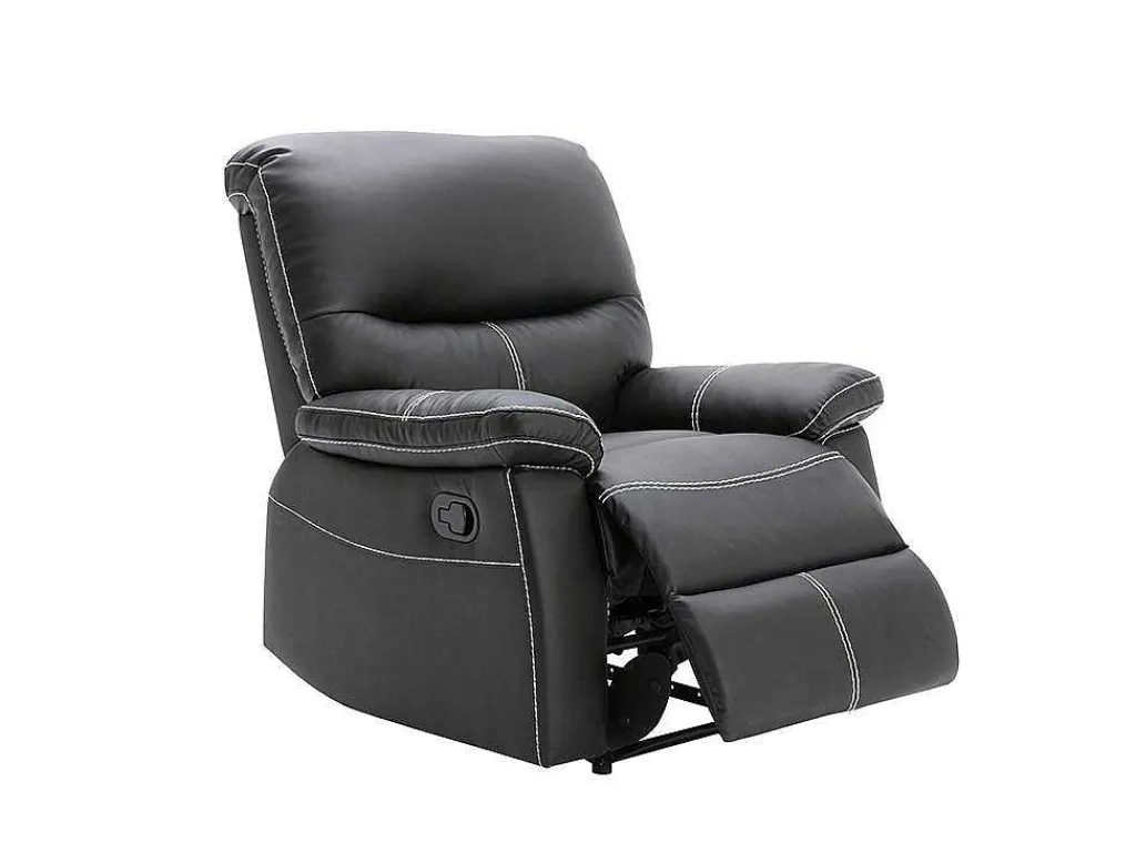 Relaxfauteuil Canby - Kunstleer - Zwart-Vente-unique Clearance