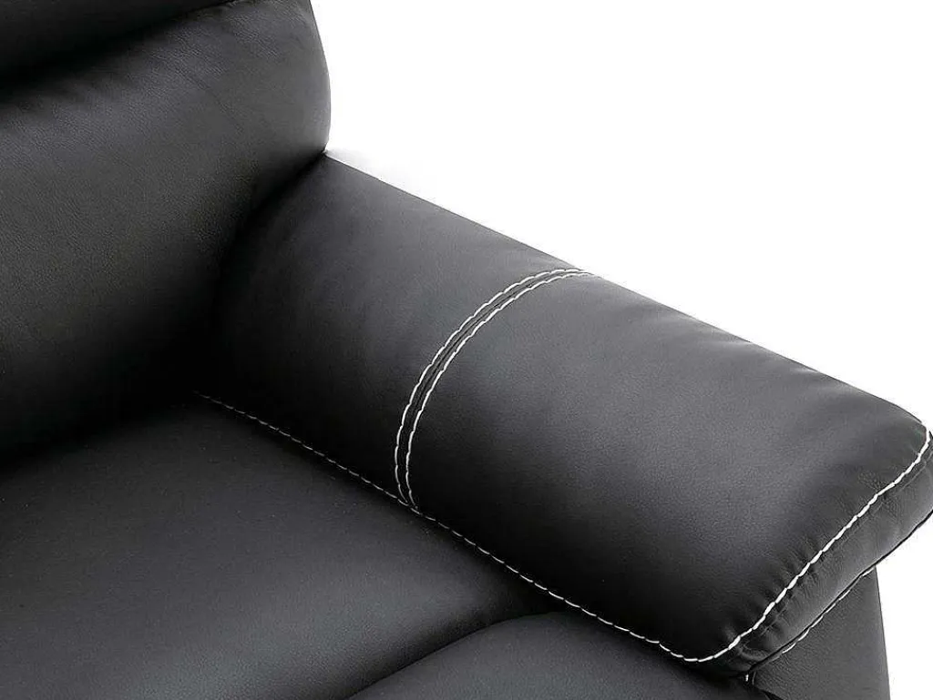 Relaxfauteuil Canby - Kunstleer - Zwart-Vente-unique Clearance