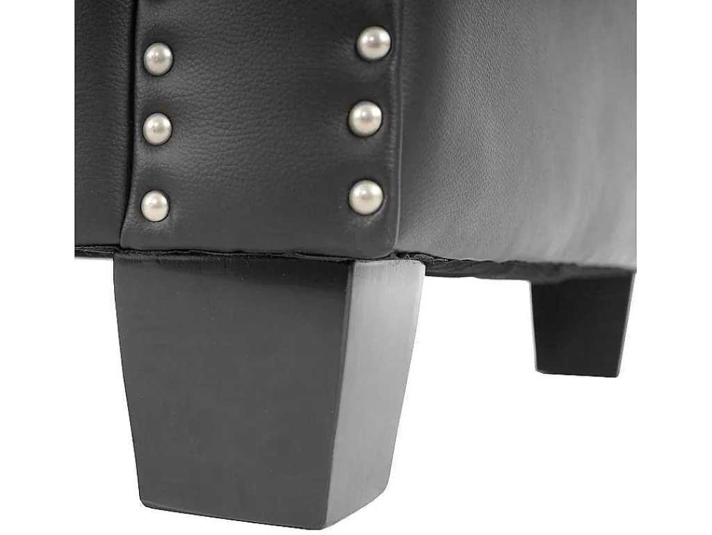 Relaxfauteuil Edinburgh Ronde Poten, Vierkante Voet, Zwart-Vente-unique Best
