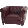 Relaxfauteuil Edinburgh Ronde Poten, Ronde Poten, Roodbruin-Vente-unique Sale
