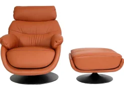 Relaxfauteuil Met Kruk Mcw-K99, Bruin-Vente-unique Clearance