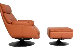 Relaxfauteuil Met Kruk Mcw-K99, Bruin-Vente-unique Clearance