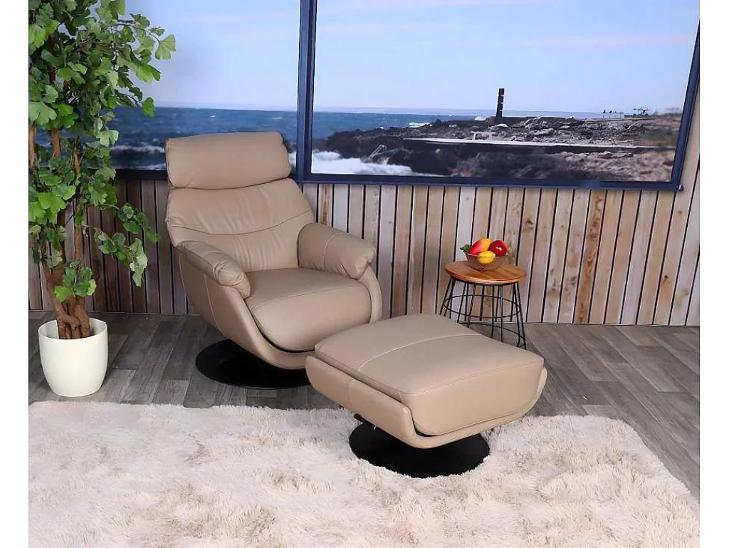 Relaxfauteuil Met Kruk Mcw-K99, Taupe-Vente-unique Best
