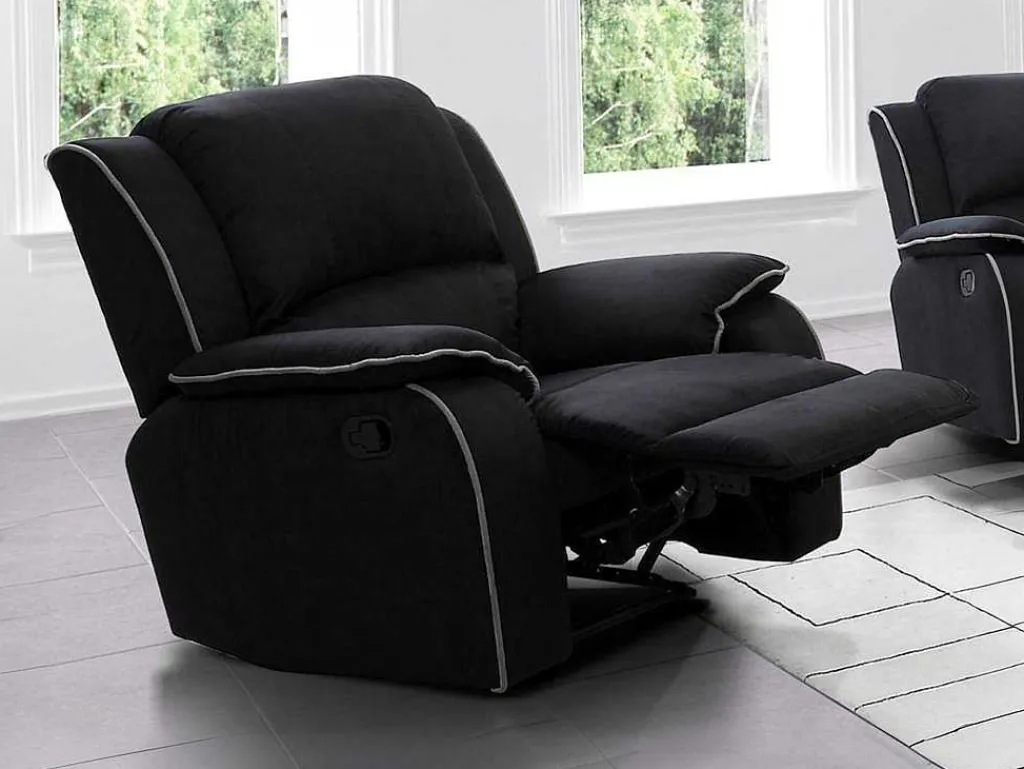 Relaxfauteuil Microvezel Hernani - Zwart-Vente-unique Online