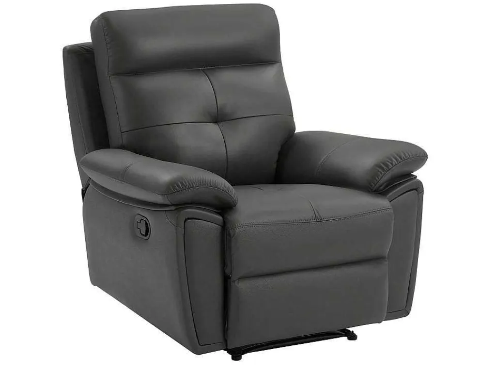 Relaxfauteuil Van Grijs Leer Vineta-Vente-unique Best