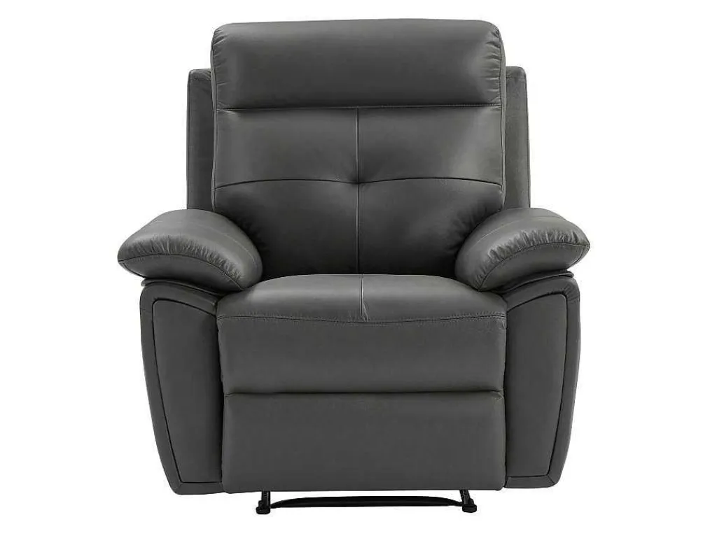 Relaxfauteuil Van Grijs Leer Vineta-Vente-unique Best