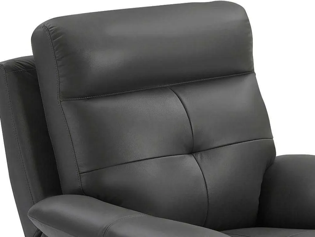 Relaxfauteuil Van Grijs Leer Vineta-Vente-unique Best