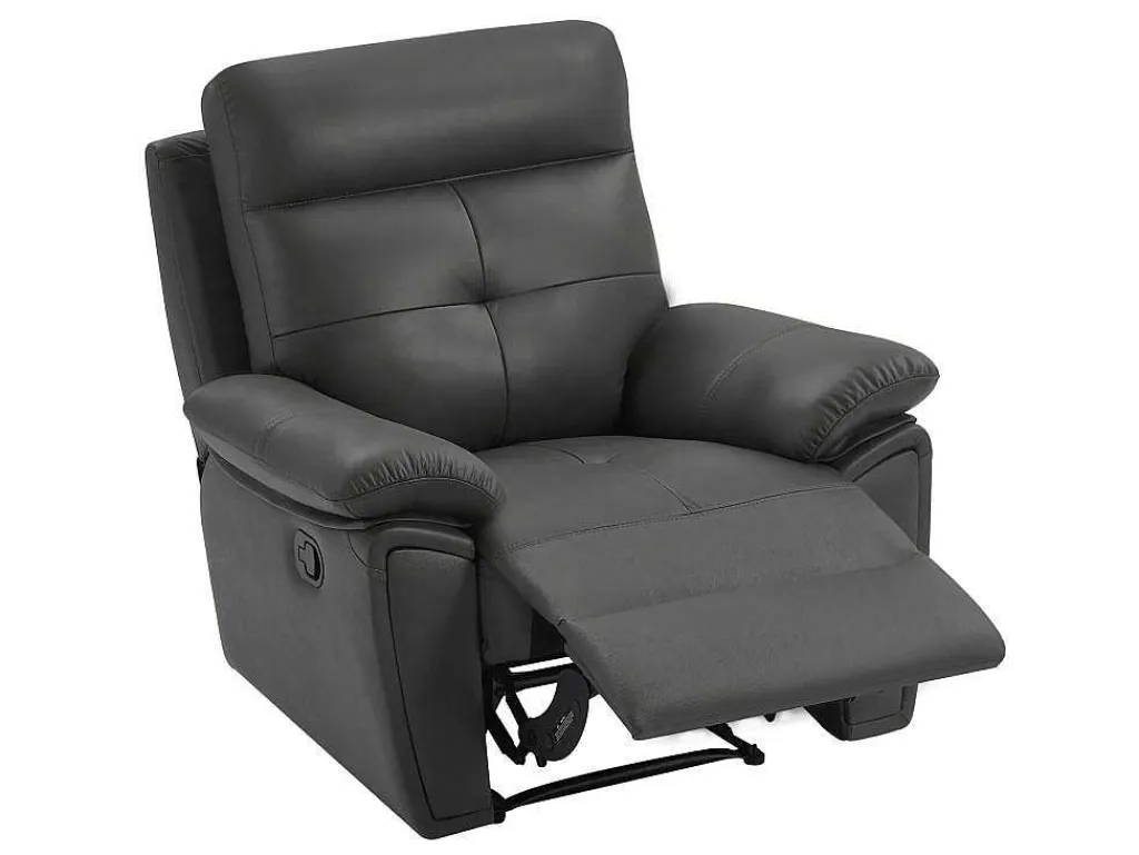 Relaxfauteuil Van Grijs Leer Vineta-Vente-unique Best