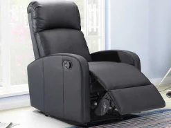 Relaxfauteuil Van Kunstleer Isao - Zwart-Vente-unique New