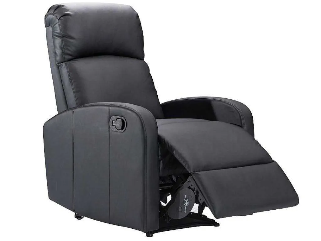 Relaxfauteuil Van Kunstleer Isao - Zwart-Vente-unique New