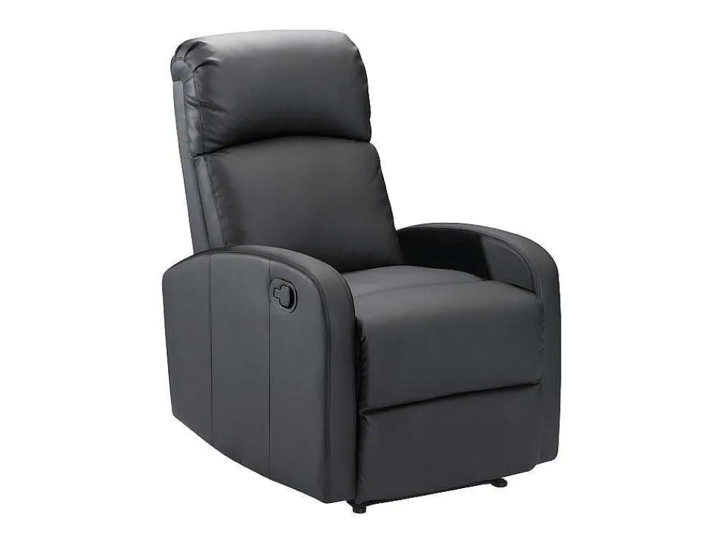 Relaxfauteuil Van Kunstleer Isao - Zwart-Vente-unique New