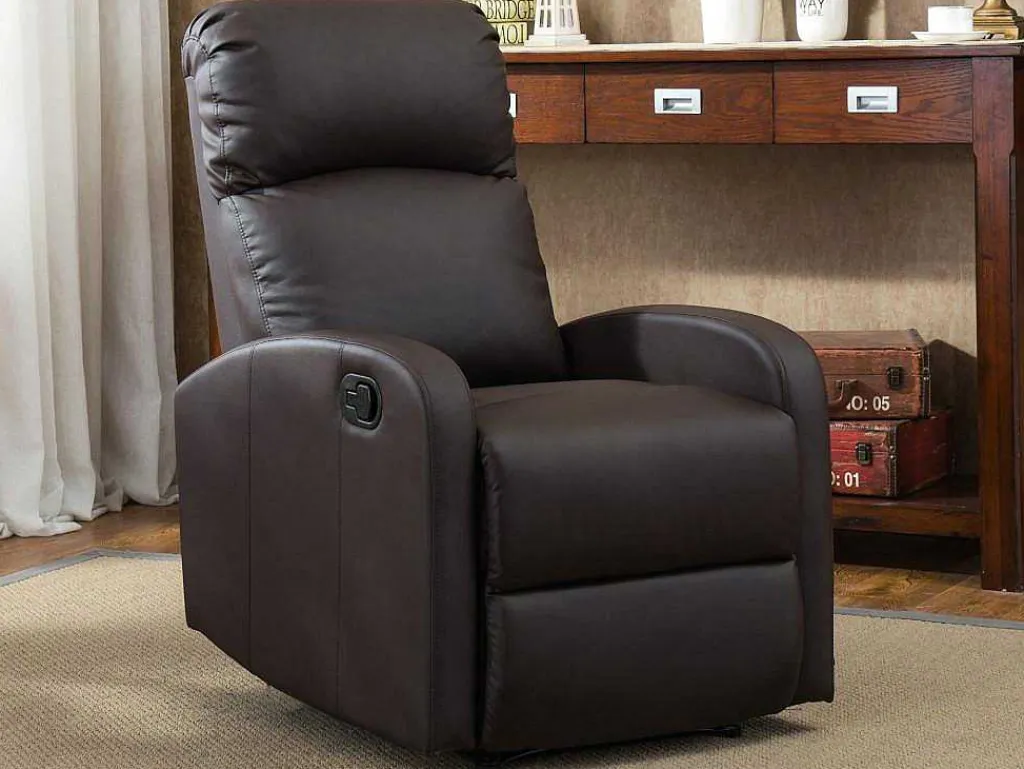 Relaxfauteuil Van Kunstleer Isao - Bruin-Vente-unique
