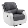 Relaxfauteuil Van Microvezel En Grijs En Wit Kunstleer Brody-Vente-unique Discount
