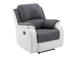 Relaxfauteuil Van Microvezel En Grijs En Wit Kunstleer Brody-Vente-unique Discount