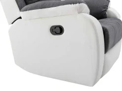 Relaxfauteuil Van Microvezel En Grijs En Wit Kunstleer Brody-Vente-unique Discount