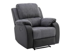 Relaxfauteuil Van Microvezel En Grijs En Zwart Kunstleer Brody-Vente-unique Discount