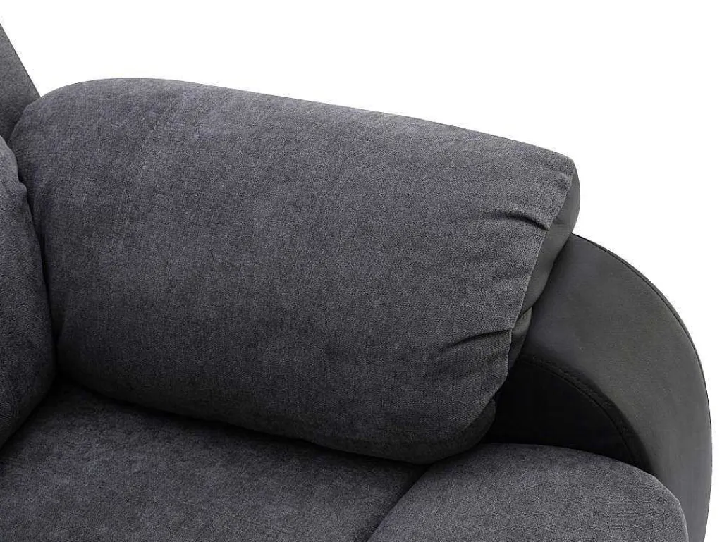 Relaxfauteuil Van Microvezel En Grijs En Zwart Kunstleer Brody-Vente-unique Discount