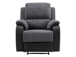 Relaxfauteuil Van Microvezel En Grijs En Zwart Kunstleer Brody-Vente-unique Discount