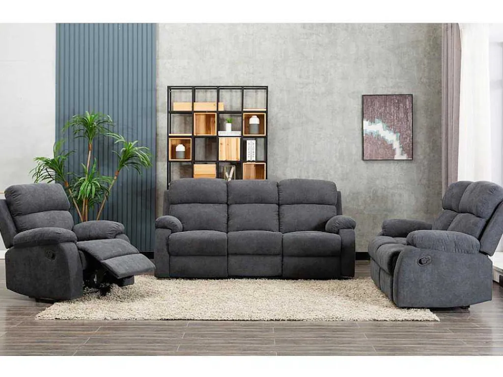Relaxfauteuil Van Stof Tolzano - Antraciet-Vente-unique Hot