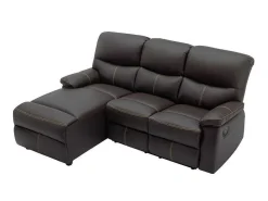 Relaxhoekbank Met Hoek Links Van Bruin Kunstleer Canby-Vente-unique Clearance