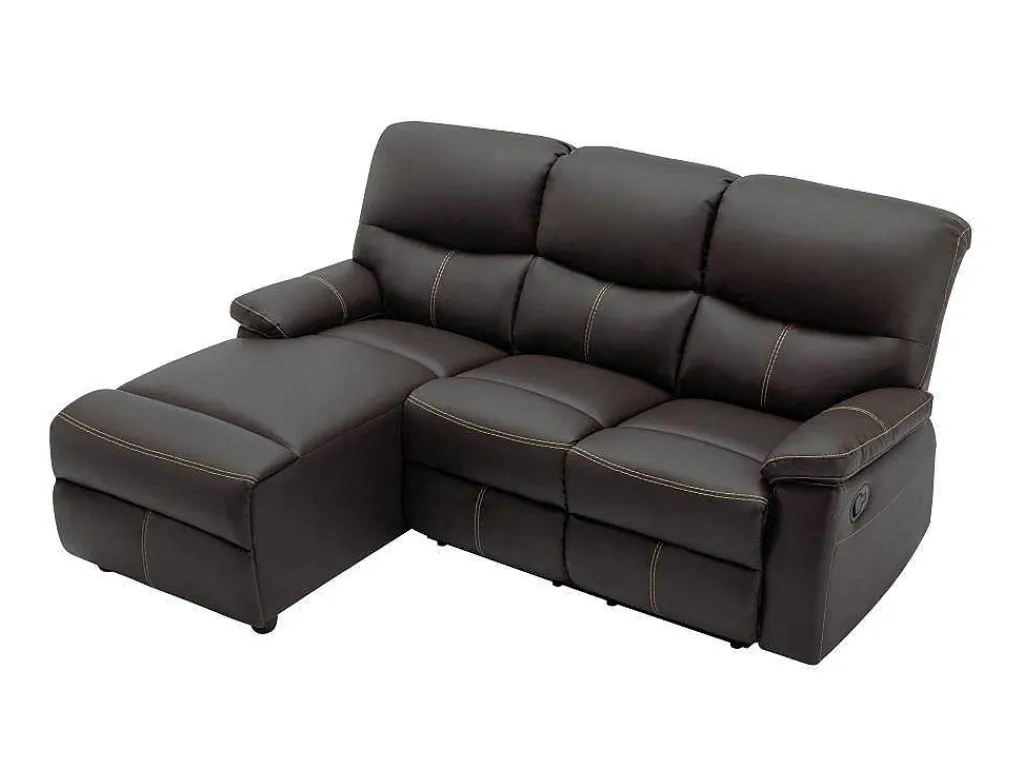 Relaxhoekbank Met Hoek Links Van Bruin Kunstleer Canby-Vente-unique Clearance